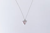 Rose quartz triangle necklace