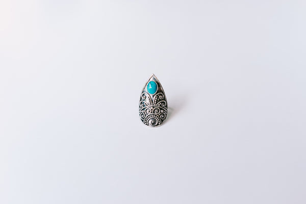 Turquoise shield ring