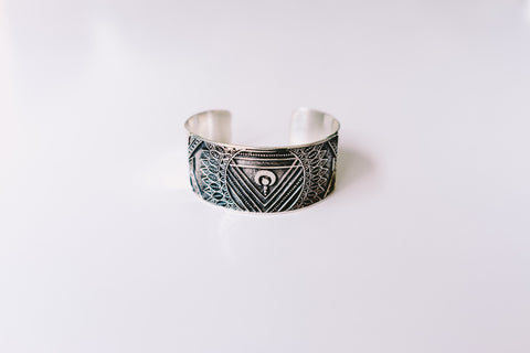 Silver engraved cuff bracelet