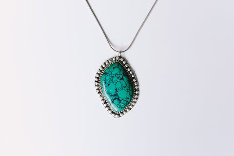 Boho aqua stone necklace