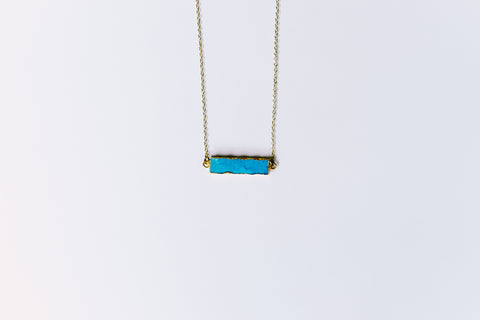 Turquoise howlite bar necklace
