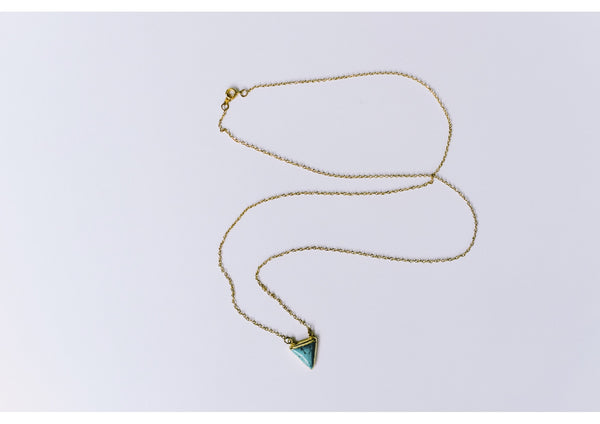 Turquoise triangle pendant necklace