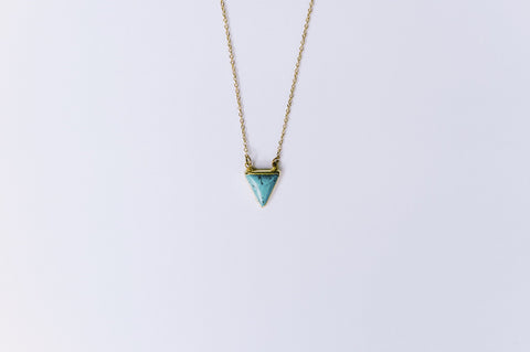 Turquoise triangle pendant necklace